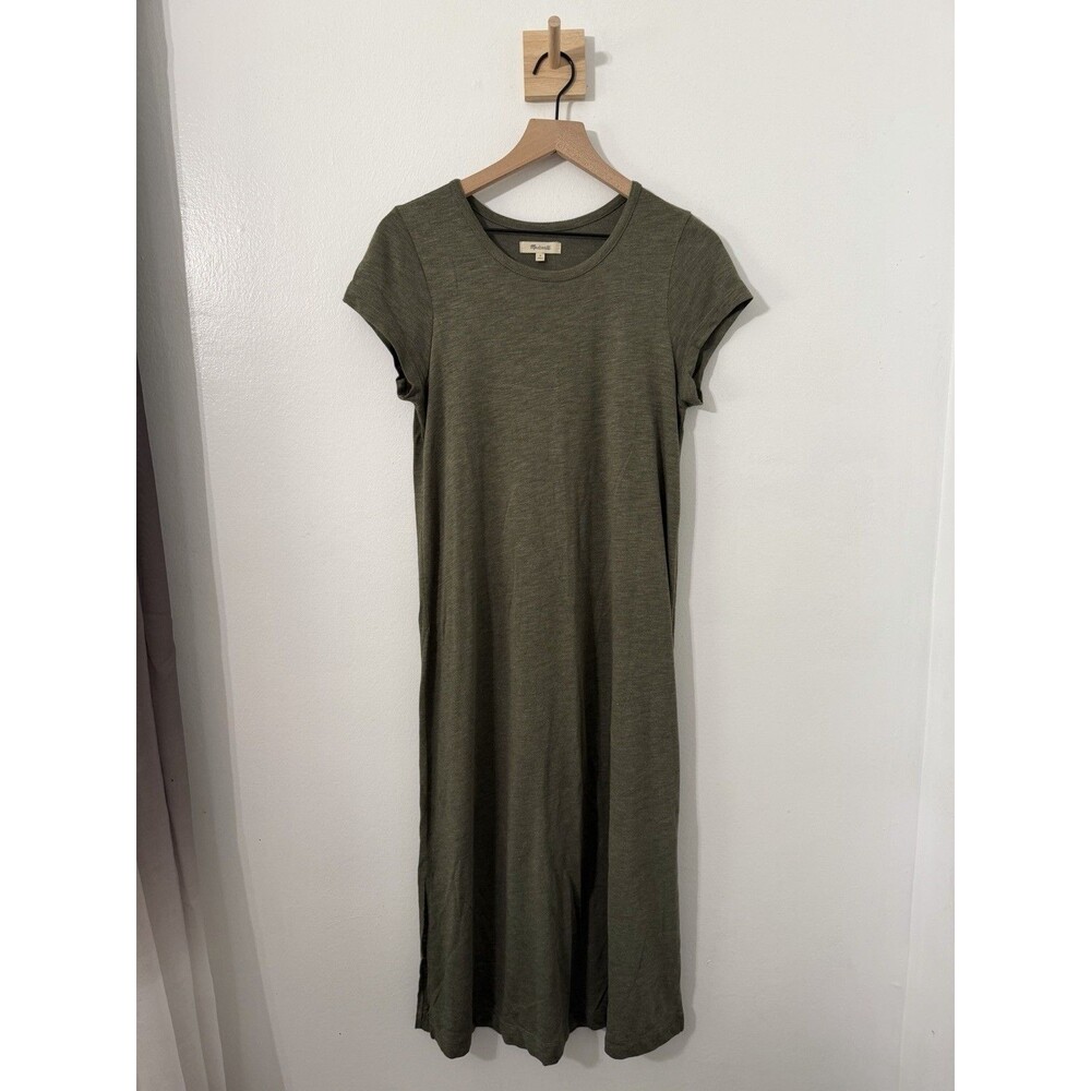 Madewell Green Midi SS Dress Hunter Green Viscose Casual Summer Size Medium